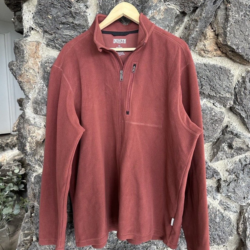 Duluth Trading Co. Men’s Rust Zip Up Fleece  Jacket‎ Size XL